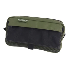 herlitz 50039029 Pencil Case with 2 Outer Pockets, Olive / Black, Pack of 1, Olive/Black, Olive/Black