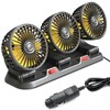 Glatiaofy 12V Car Cooling Three-Head Fan, 360° Rotation, 2-Speed Adjustable,