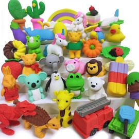 Animal Erasers for Kids Cute Pencil Erasers Bulk Desk Pets Puzzle for Classroom Rewards Treasure Box Toys for Boys and Girls Classroom Prizes Party Favors for Kids Back to School Supplies (36)