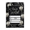 Kirsten McMillan 32 Black Silver Balloons Party Invites - Party