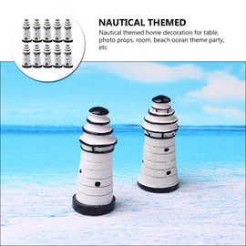 RORPOIR 10pcs Miniature Resin Lighthouse Figurines Nautical Decor for Lawn Garden Home Unique Mediterranean Style Ornaments Sea Theme Decorations