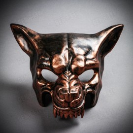 Copper Scary Full Face Devil Masquerade Animal Wolf Mask Costume Party Cosplay