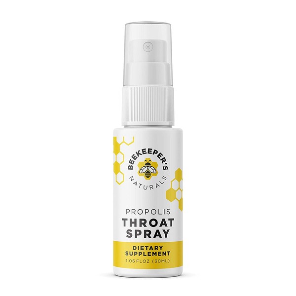 Beekeeper's Naturals Spray 95% Bee Propolis Extract-Natural Immune Support & Sore Throat Relief Antioxidants, Keto, Paleo, Gluten-Free, 1.06 Fl Oz (Pack of 1), White