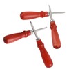 4pcs Leather Edger Professional Trimming Working Kit with Wooden Handle