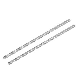 sourcing map HSS(High Speed Steel) Extra Long Twist Drill Bits, 7mm Drill Diameter 200mm Length for Hardened Metal Woodwork Plastic Aluminum Alloy 2 Pcs