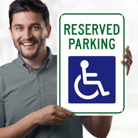 Reserved Parking South Dakota Handicap Parking Sign, 12x18 Inches, 55 mil thick HDPS (high density polystyrene), Made in USA by My Sign Center