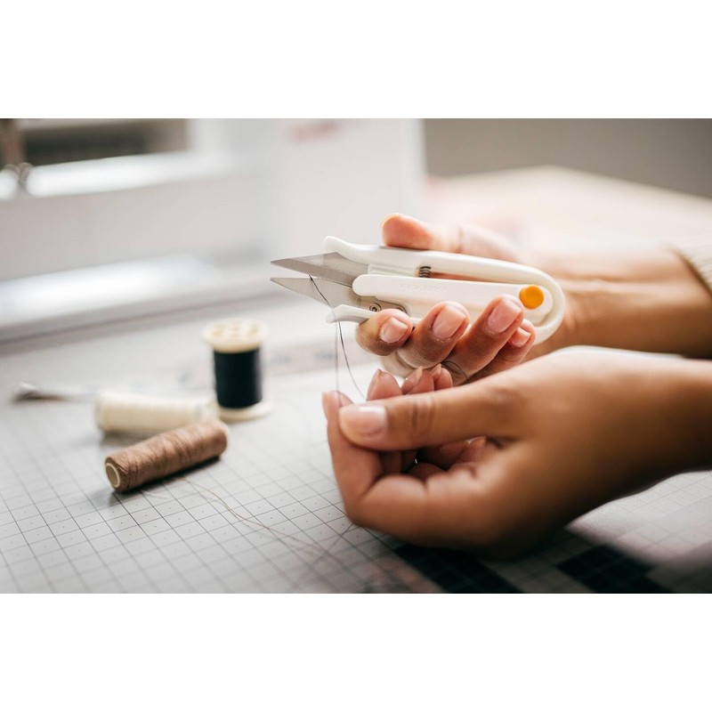 Fiskars Thread Cutting Shears, Stainless Steel, White/Orange, Standard