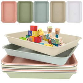 WOPPLXY 15 Pcs Multicolor Plastic Art Trays, Deepen Activity Plastic Tray, Arts and Crafts Organizer Tray, Plastic Trays for Classroom, Home Crafts, DIY Projects, Painting, Beads, Organizing Supply