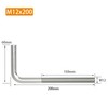 (2 Pieces) M12x200mm L Shape Foundation Bolts 304 Stainless Steel
