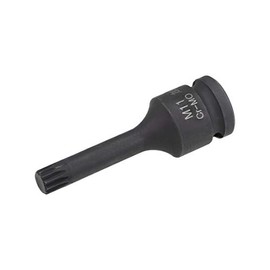 uxcell 1/2" Drive x M11 (11mm) Impact Triple Square Spline Bit Socket, Metric 3" Length, CR-MO Steel Use with Impact Drivers or Hand Ratchets