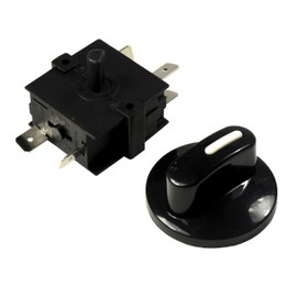 HQRP Heavy-Duty Rotary Switch 4-Position 3-Speed 120V-250V, 15A Fan Heater Speed Selector, UL Listed