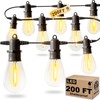Jerritte 200FT LED Outdoor String Lights with 60 Edison Shatterproof