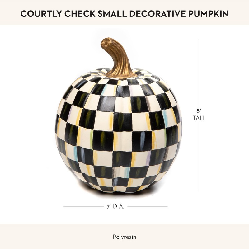 MACKENZIE-CHILDS Small Decorative Pumpkin for Fall Decor, Autumn Decorations for