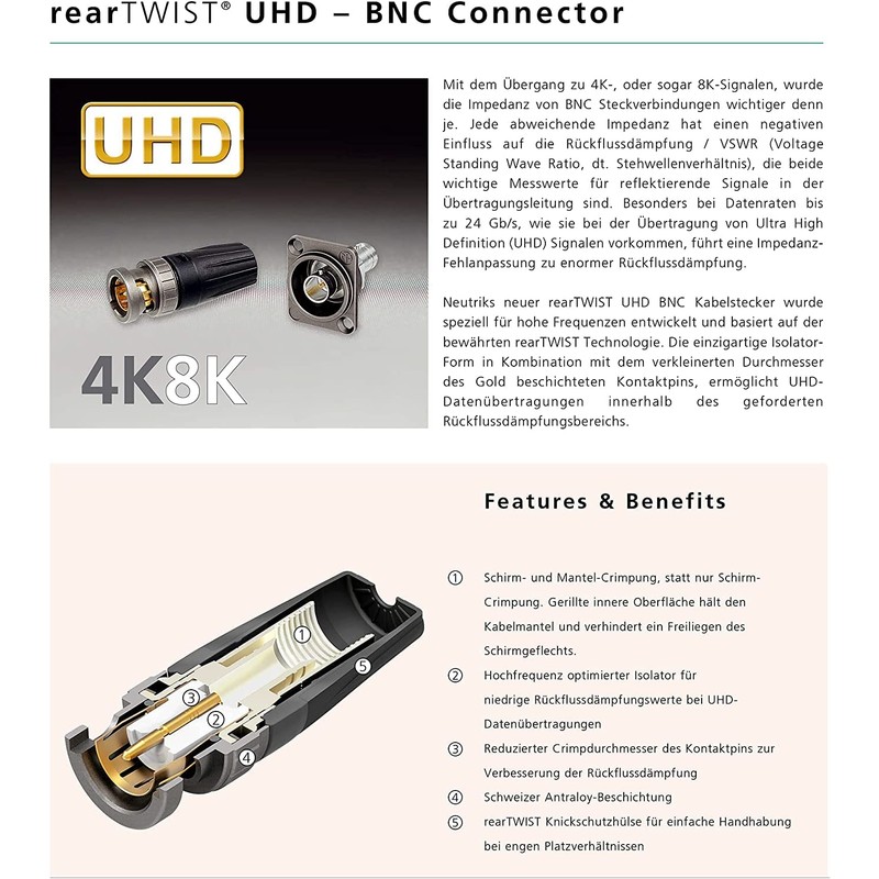 Summer Cable 50 cm HD-BNC Mini 6G-SDI - HD-SDI 4K