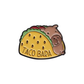 Cute Capybara Enamel Pin 'TACO BARA' Words Brooch Funny Brown Cavy Lapel Pins Cartoon Novelty Food Animal Brooches Clothing Backpacks Badges Jacket DIY Accessories Gifts for Women Daughter