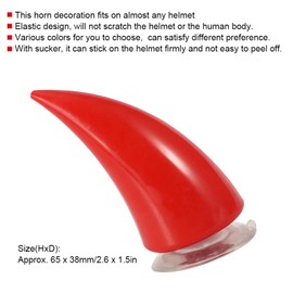 Cuerno de Casco de Motocicleta Aramox, Casco de Goma, Cuerno de Demonio con Ventosa, Accesorios de Decoración para Casco de Motocicleta(rojo)