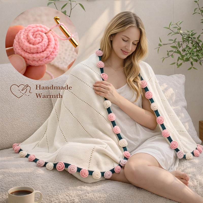 Care Package for Women with Flower Bouquet Blanket, Get Well