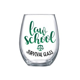 Law School Survival Glass Stemless Wine Glass Gifts for Students and Women 005