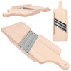 KADAX Wooden Vegetable Slicer, Herb Slicer with 3 Sharp Stainless
