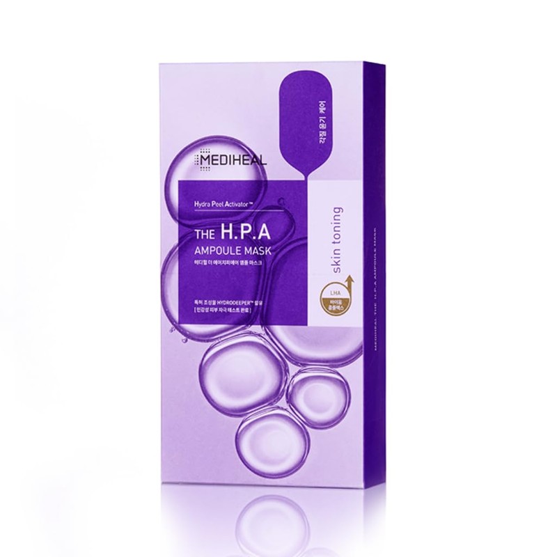 MEDIHEAL, Ampoule Mask (10 P), Hydration, Shine, Exfoliating Care, Chapped