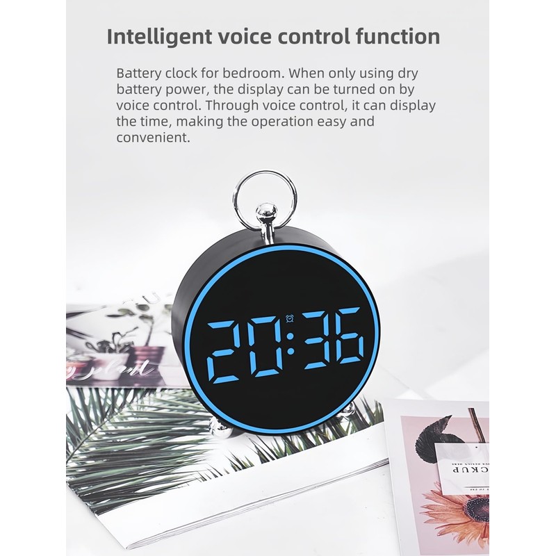 YHFITN LED Digital Alarm Clock with Date, Temperature, Snooze Function,
