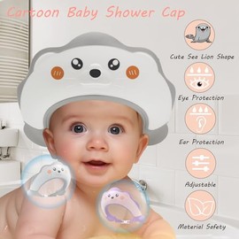 Gorro Ducha Bebé Protector Niños Visera Proteger Ojos Oídos Años Linda Forma León Marino