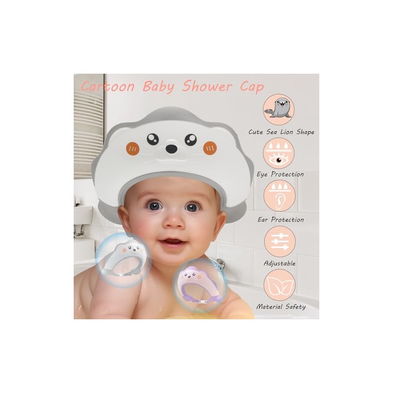 Gorro Ducha Bebé Protector Niños Visera Proteger Ojos Oídos Años