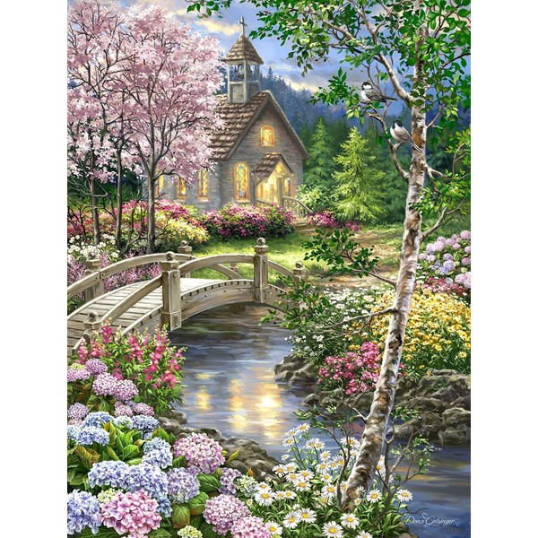 Springbok's 500 Piece Jigsaw Puzzle Spring Chapel - Made in USA