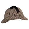 Jaxon Sherlock Holmes Houndstooth Deerstalker Hat (Medium, Brown)