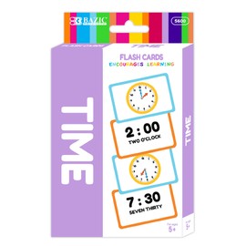 BAZIC Telling Time Flash Cards Learn to Read Time, Read Clocks Numerals & Analog, Interactive Learning Game Flashcards Kindergarten School Home (36/Pack), 1-Pack