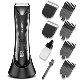 Keyshine Electric Body Hair Trimmer for Men: Waterproof 2-in-1 Groin Hair Trimmer for Beard Hair Chest Hair Armpit Hair Legs Hair Pubic Hair (Black-2)