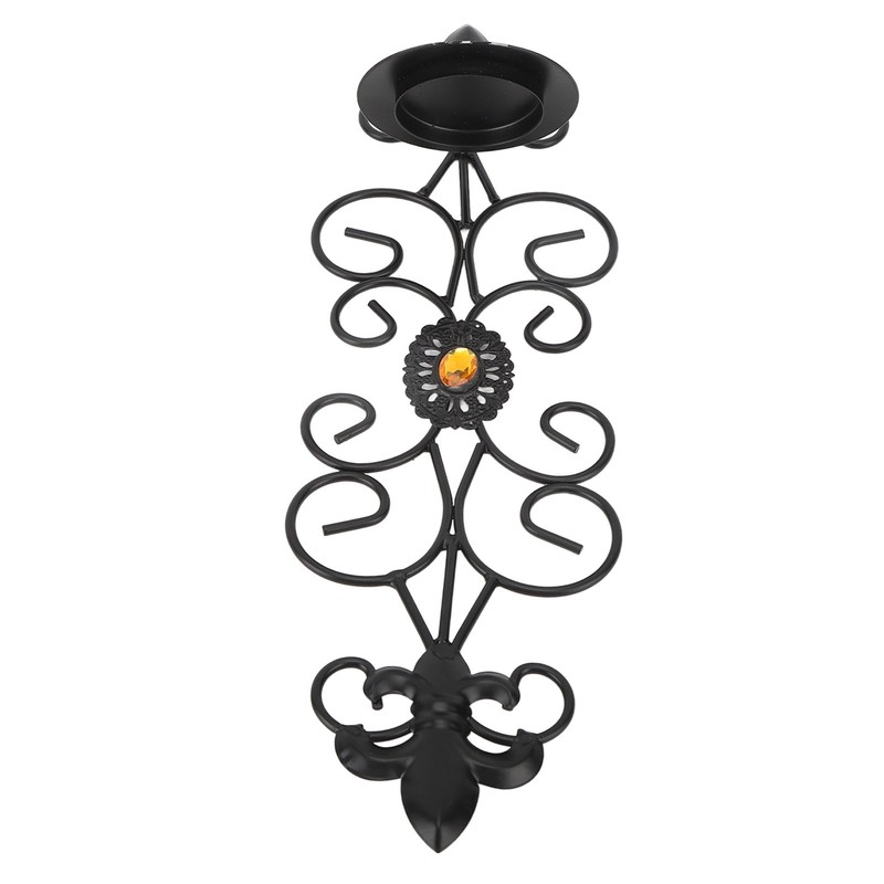 Wall Candle Holders Retro Diamond Encrusted Candlestick for Living Room