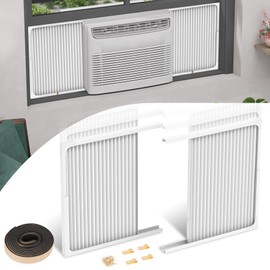 Pearwow Adjustable Window Air Conditioner Side Panels with Frame Set,Extra Wide Window AC Side Panels for 5000 to 14000 Btu AC Units,Window Air Conditioner Side Panel Frame Kits,2 Pack