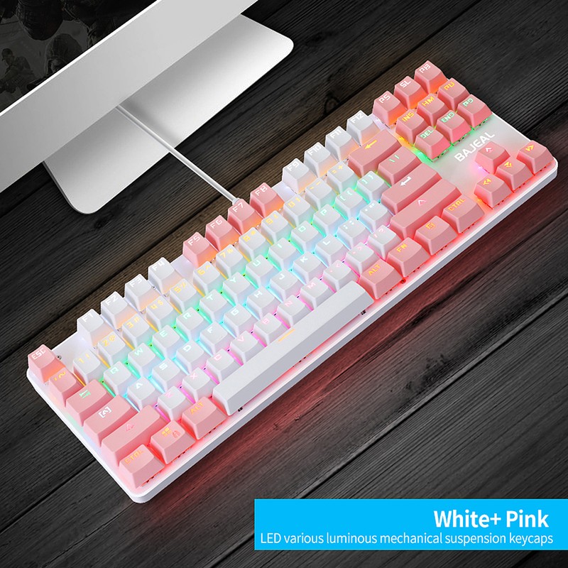 BAJEAL 87 Keys Wired Mechanical Keyboard Mixed Light Mechanical Keyboard