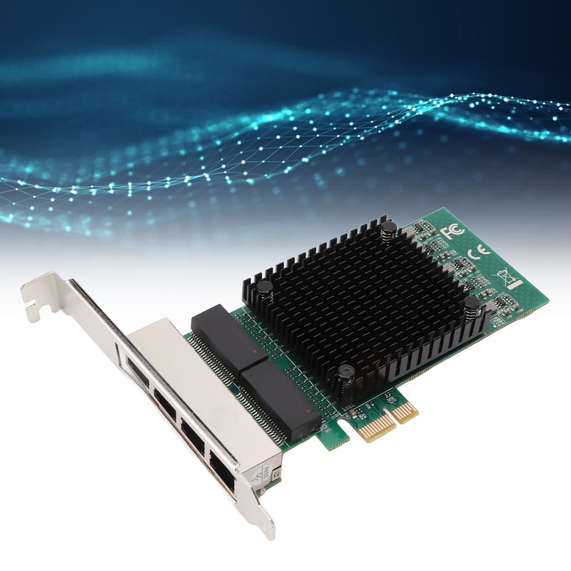 PCIE X1 Ethernet Card 4 Port RJ45 Copper Interface JL82571GB