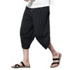 PRIJOUHE Men's Harem Capri Pants, Wide Leg Mens Capris, Summer