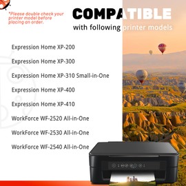 COCCINK 200XL Ink Cartridge Black Replacement for Epson Expression XP-200 300 310 400 410 Workforce WF-2520 WF-2530 WF-2540 for Epson 200 XL T200XL Printer (Black, 2-Pack)