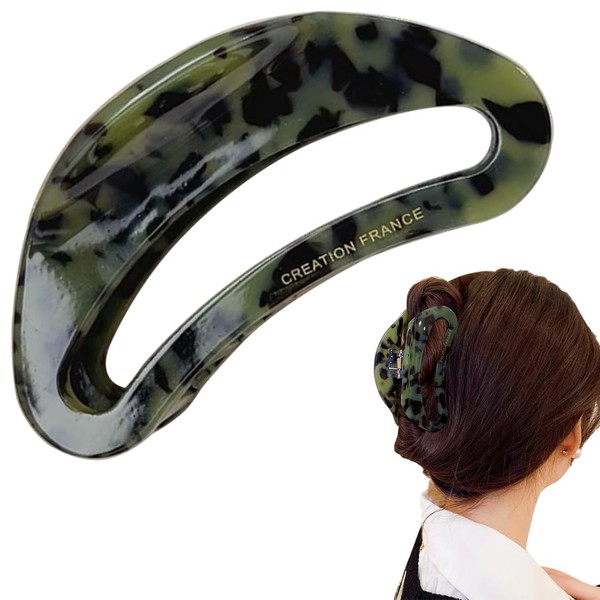 Wenlly crescent moon hair claw clip, 3.7 Inch cellulose acetate