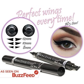 Eyeliner Stamp – Wingliner by Lovoir Black, waterproof, smudgeproof, winged long lasting liquid eye liner pen, Vamp style wing, 2 Pens In A Pack (Triple Pack Combo, Midnight Black)