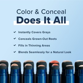 TRUHAIR Jumbo Color & Conceal Waterproof Root Touch Up Hair Color Concealer - Hair Cover up for Gray Coverage and Hairline Filling - 11 Hair Colors Available (White)