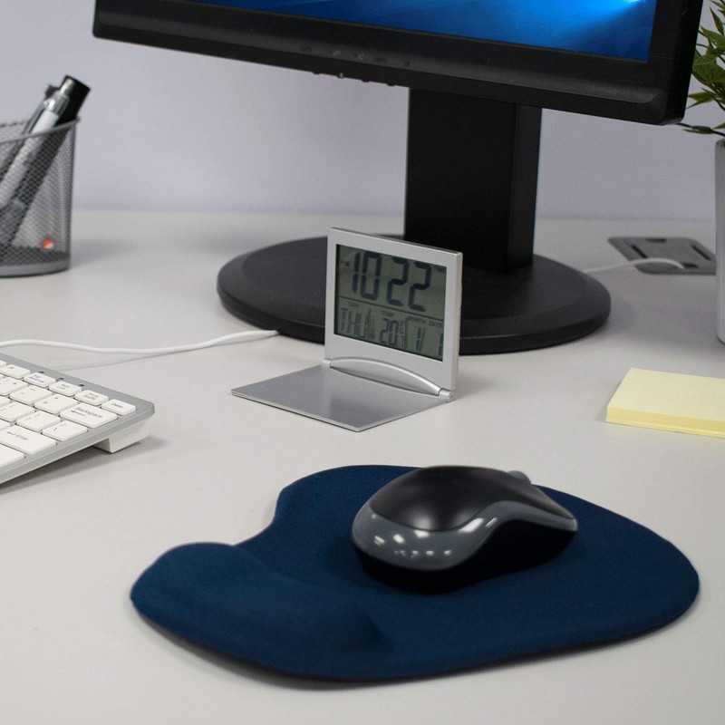 TRIXES Komfort Mauspad mit Handgelenkauflage - Blaue Mausmatte für Computer,