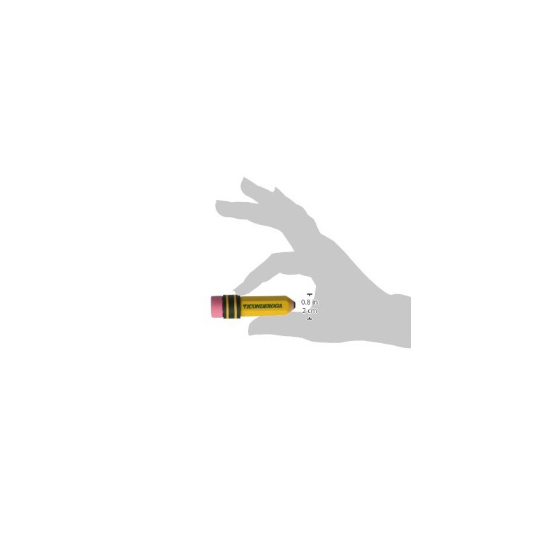 TICONDEROGA 38936 - Borradores con forma de lápiz, amarillo, paquete