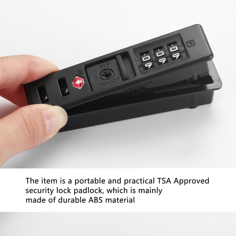 2 PCS TSA Certified Embedded T-S-A 007 Zipper Luggage Locks,