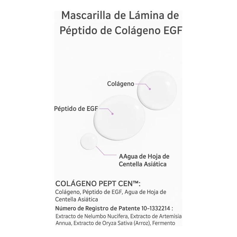 Mascarilla Coreana Colágeno Péptidos Purificante