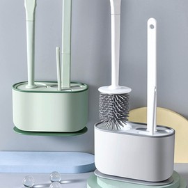 Toilet Brush, Toilet Brush with Ventilated Holder Toilet Bowl Brush Plunger Set Toilet Brush Plunger Combo for Restrooms(Greens)