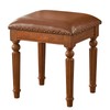 KIVSON Vanity Bench Stool with Leather Cushion, Vanity Chair with