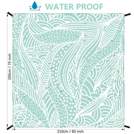 HIHOHO Beach Blanket Waterproof Sandproof Beach Mat for 1-8 Adults Quick Drying Durable Outdoor Picnic Mat for Beach Festival Travel Camping Hiking (LBL-Ripple, 79"×83"(4 Person))