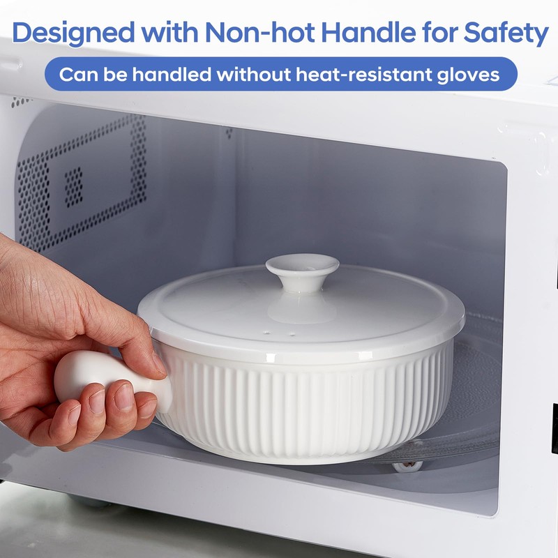 Ceramic Microwave Egg Cooker, Scrambled Egg Maker, White