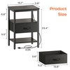 SUPERJARE Nightstand with Charging Station, Bed Side Table with Adjustable
