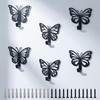 Zckjnoi 6 Pack Butterfly Wall Hooks, Decorative Black Metal Butterfly